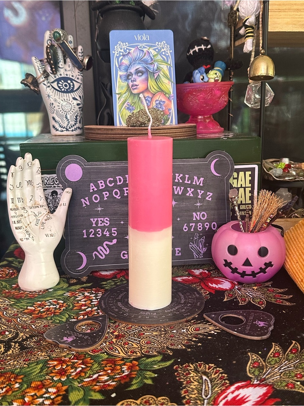 Pink & White Jumbo Spell Candle